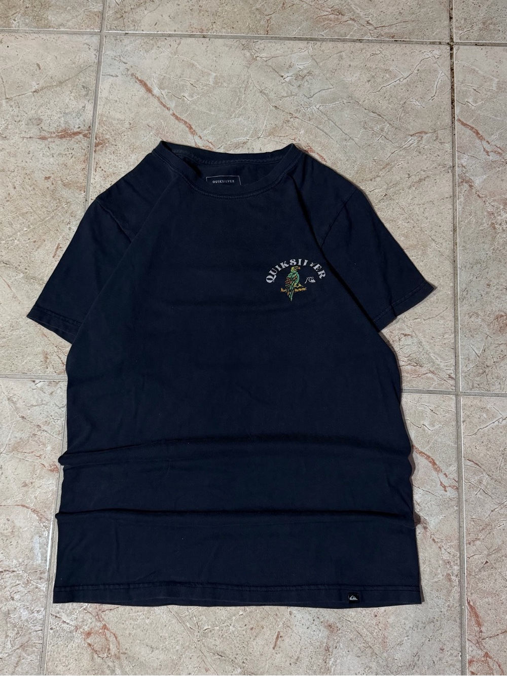 Quiksilver Black Short-Sleeve Tee with Small Chest Graphic